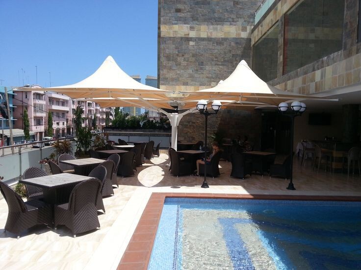 Outdoor Gazebo Tensile Structure - Color: White