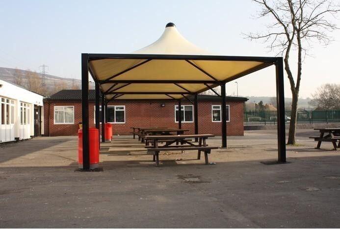Outdoor Gazebo Tensile Structure - Color: White