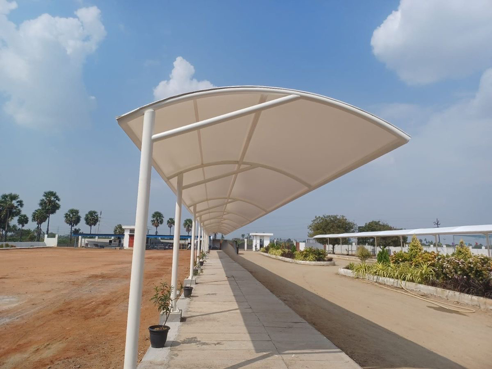 Walkway Tensile Covering Straucture - Color: White