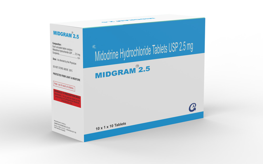 2.5 Mg Midodrine Hydrochloride Tablet - Storage Instructions: Store In Cool And Dry Place
