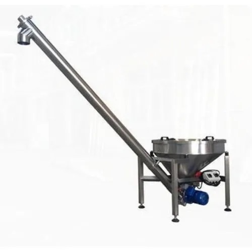 Stainless Steel Inclined Screw Conveyor - Color: Multiple
