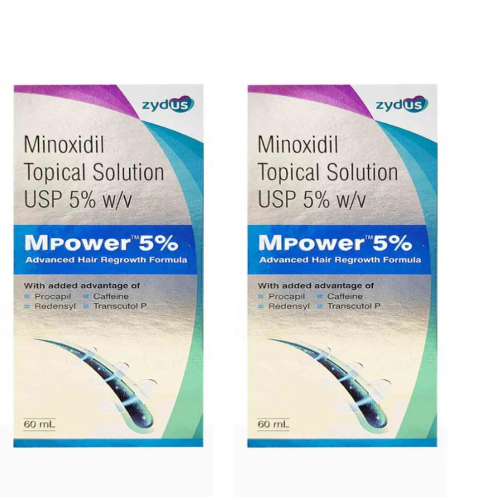 Mpower 5% Minoxidil Solution 60ml - Liquid Formulation, Suitable For Adults | Improves Blood Flow For Hair Growth, Prescribed Dosage
