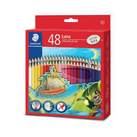 Staedtler Luna Colour Pencil Set Of 48 - Wooden, Standard Size | Pen-shaped For Comfort, Ideal For School Projects And Office Presentations