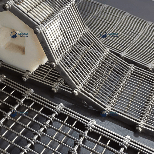 Eyeflex Conveyor Belt - Stainless Steel, Standard Size, Silver Color | Polished Surface Finish, Suitable for Industrial Applications
