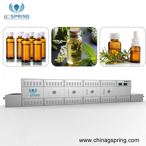 Tunnel type microwave oral liquid sterilizer