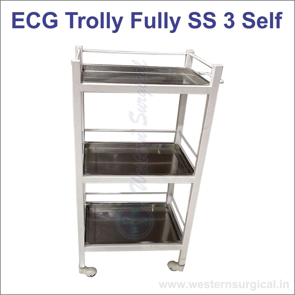 ECG Trolly Fully SS 3 Self