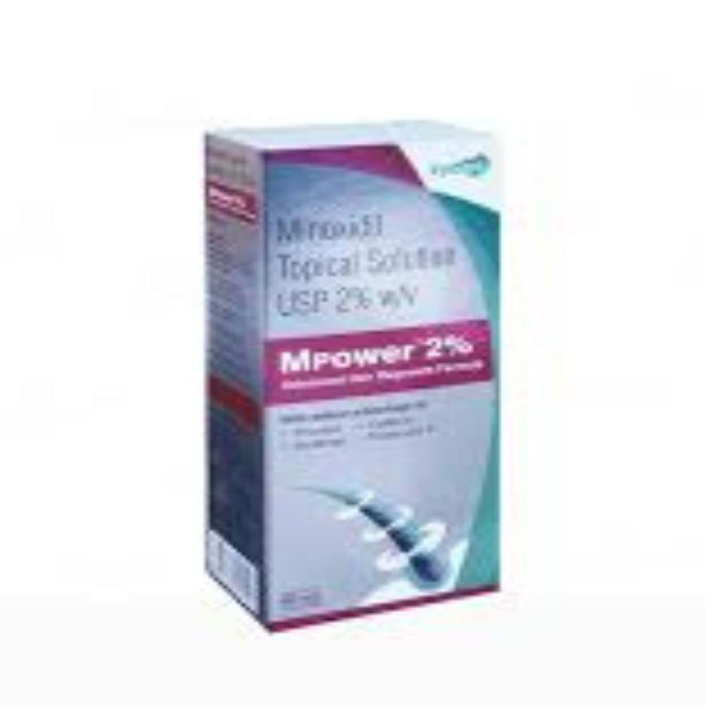 Mpower 2% Minoxidil Solution 60ml - Liquid Formulation, Hair Growth Promoter For Adult Men | Prescription Dosage, Stored In Cool Dry Place, Vasodilator Action