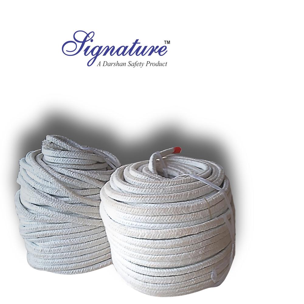 Ceramic Fiber Braided Rope - Customizable Lengths And Various Diameters, White Color, Flexible And Durable For High-temperature Insulation Up To 1000â°c