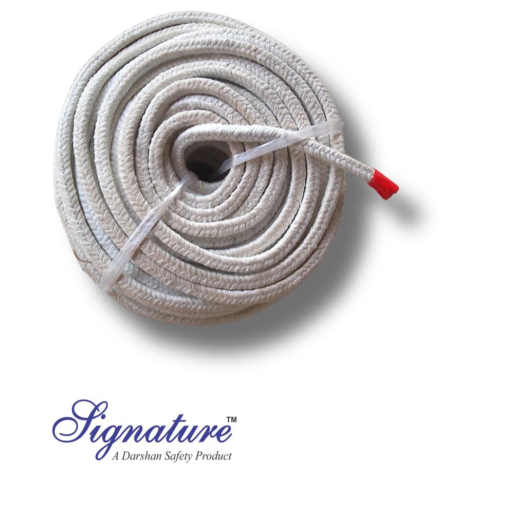 Ceramic Fiber Braided Rope - Customizable Lengths And Various Diameters, White Color, Flexible And Durable For High-temperature Insulation Up To 1000â°c