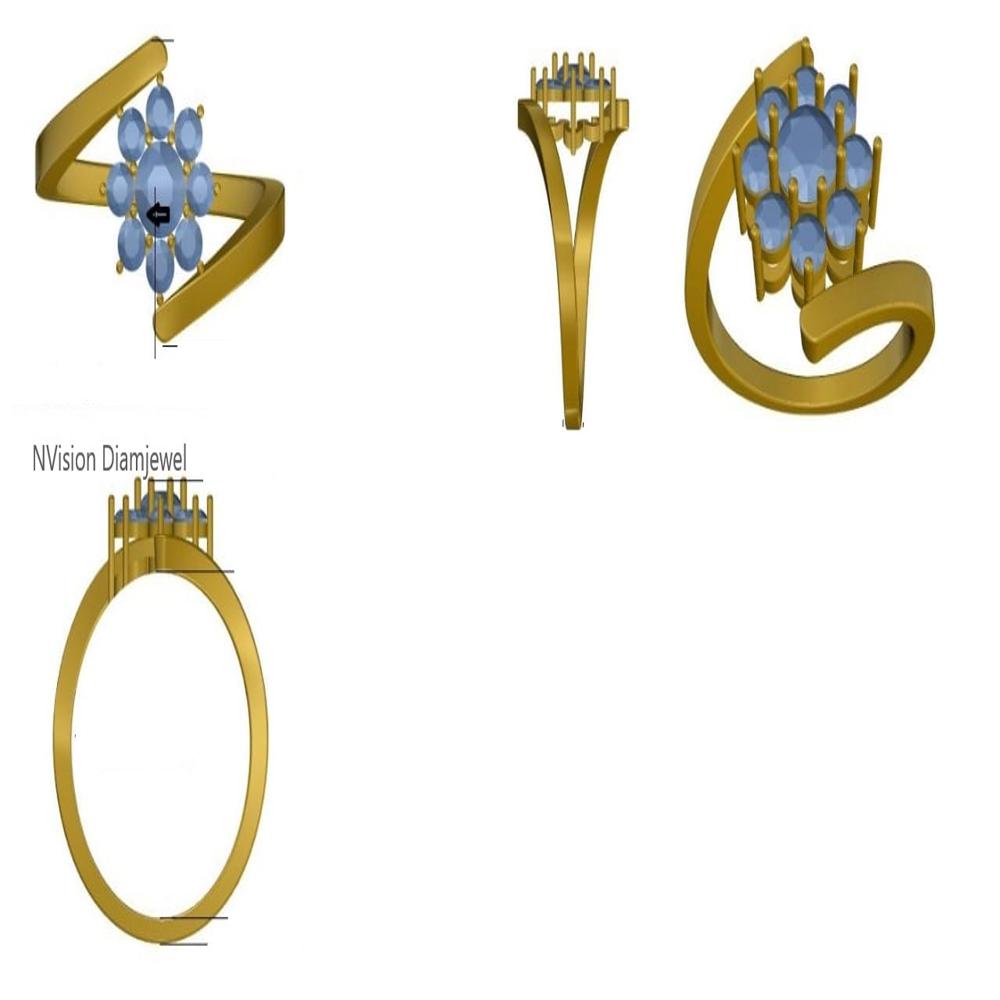 Natural Diamond & Nav Grah Gemstones Cosmic Couple Rings