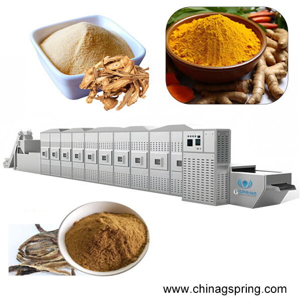 Continuous Microwave Herbs Powder Drying Sterilization Machine