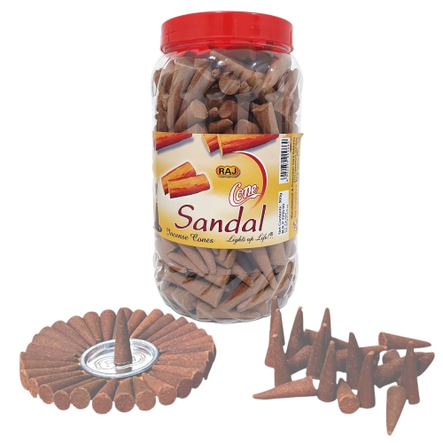 Sandal- Cone 500G Jar - Burning Time: 30 Minutes