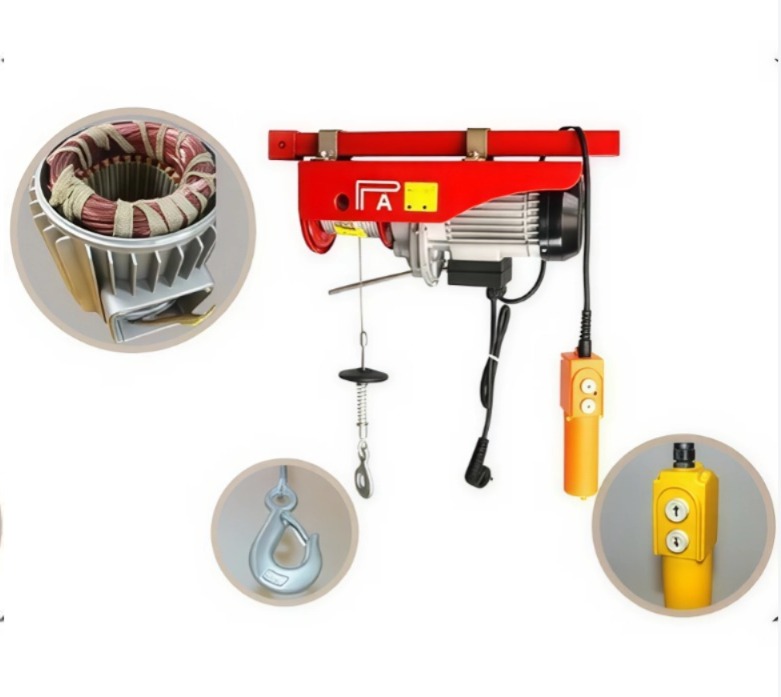 Crown Power Wire Rope Hoist - Color: Red