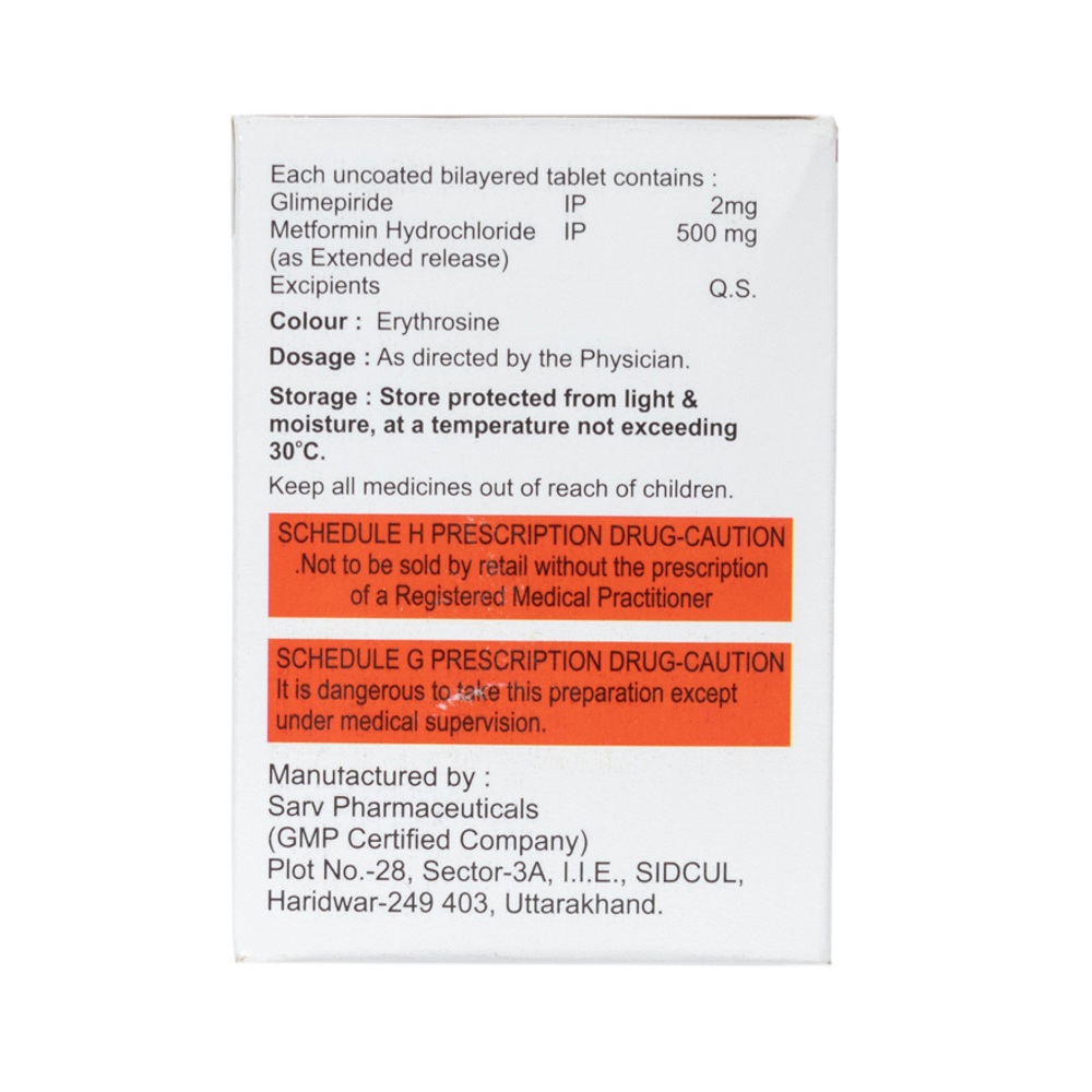 Glimepiride And Metformin Hydrochloride Extended Release Tablets IP