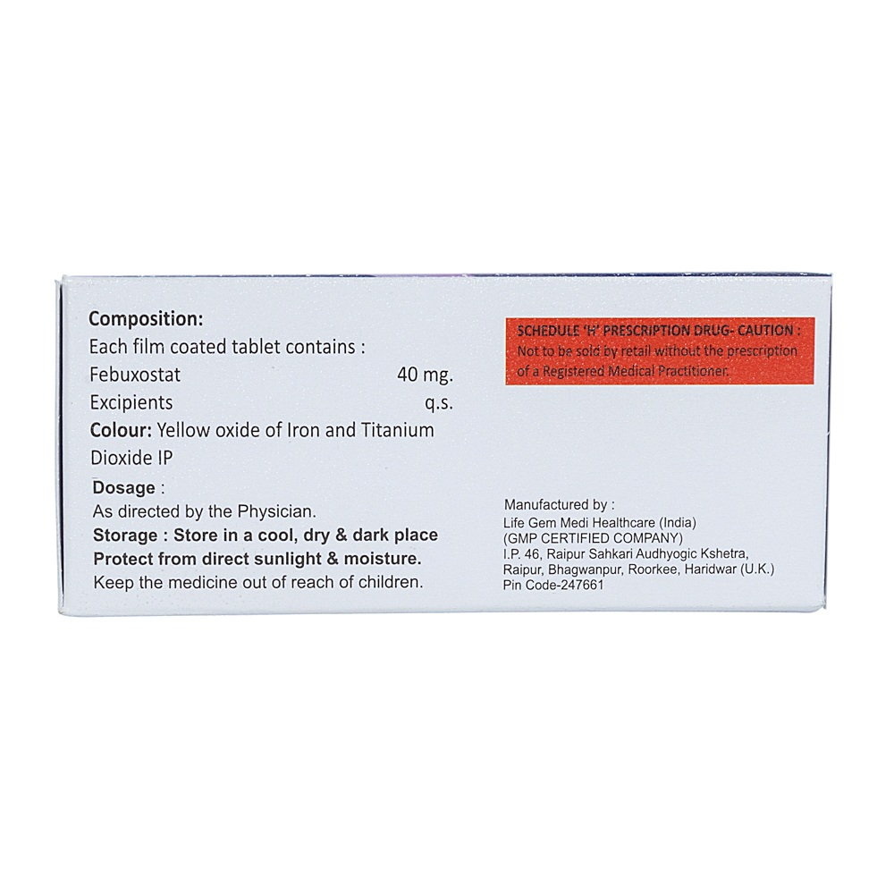 Febuxostate 40mg Tablets