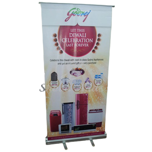 Roll Up Standee - Flex Material, Various Sizes, Multicolor Design | Durable, Foldable, Versatile for Advertising Applications