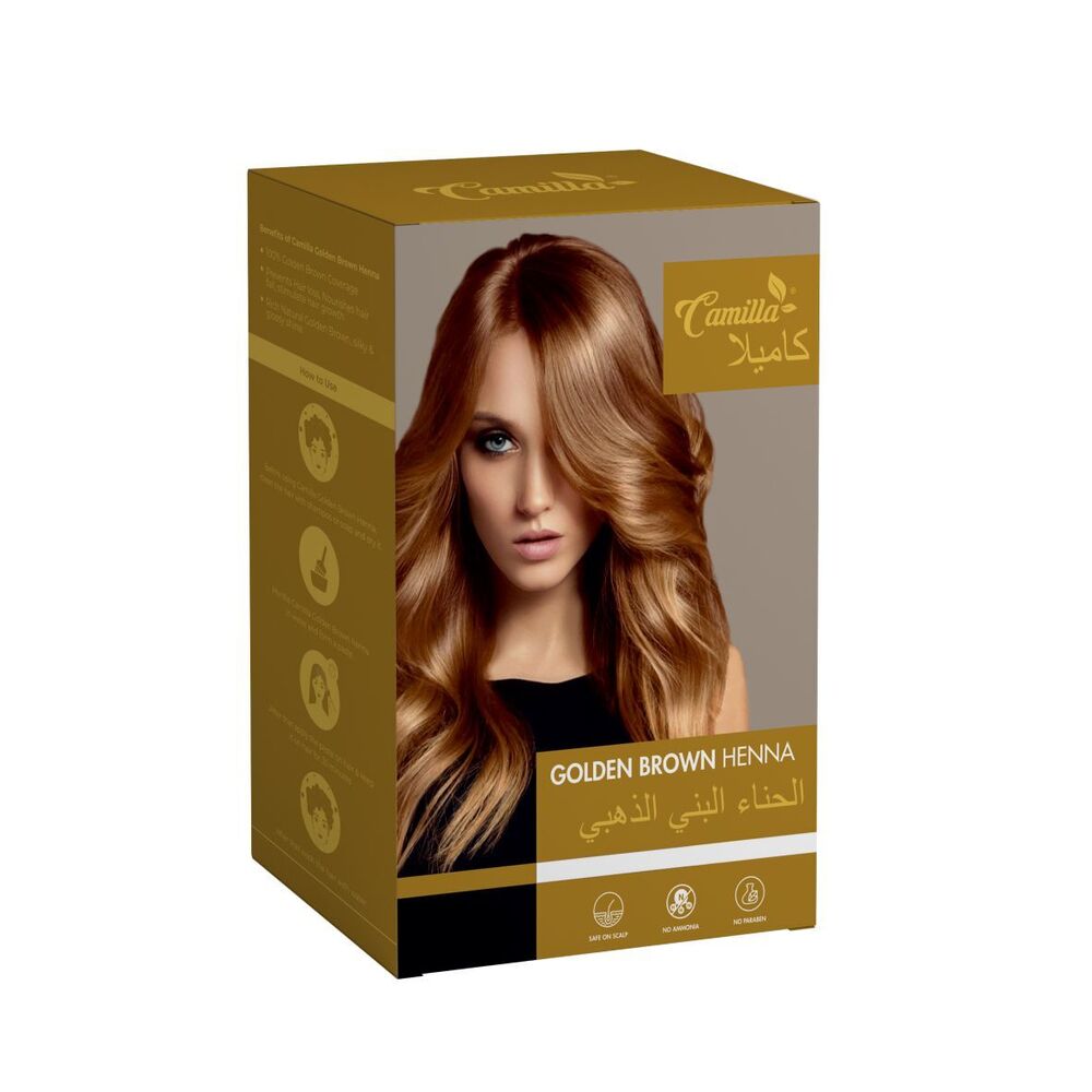 Camilla Golden Brown Henna Hair Color - Features: 100% Safe & Natural