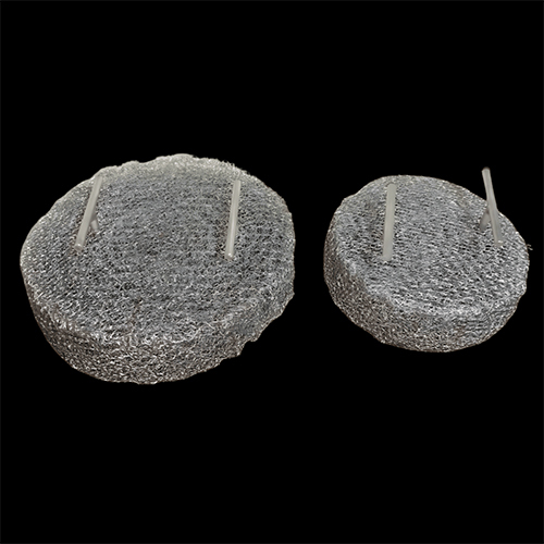 Knitted Mesh Pack - Metal Standard Size Gray Round Shape | Ideal for Filtration Distillation and Separation Processes