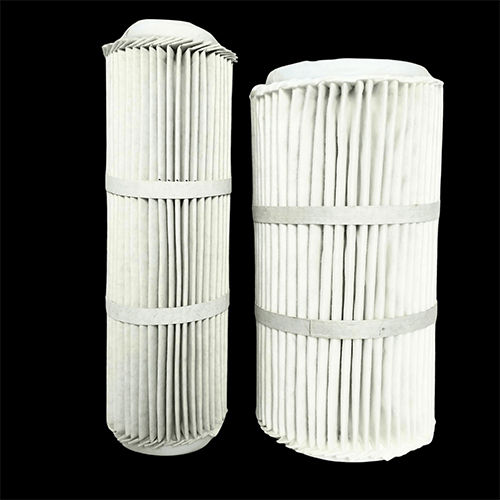 Polyester Radial Fin Filter - Polyester Material Standard Size White Color | Cylindrical Shape One-Year Warranty Enhanced Filtration Efficiency