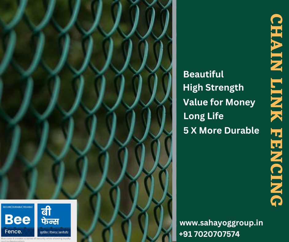 Galvanized And Colour Coated Chain Link Fence - Color: Green