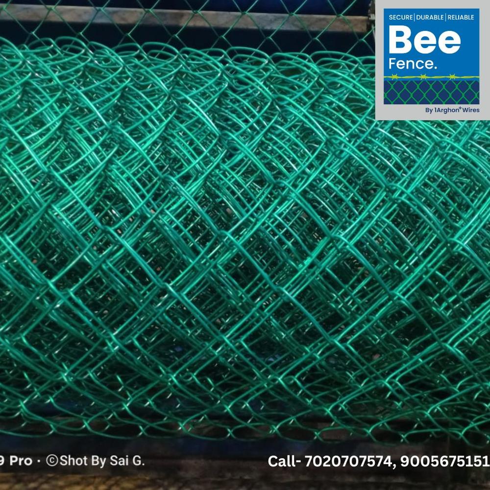 Galvanized And Colour Coated Chain Link Fence - Color: Green