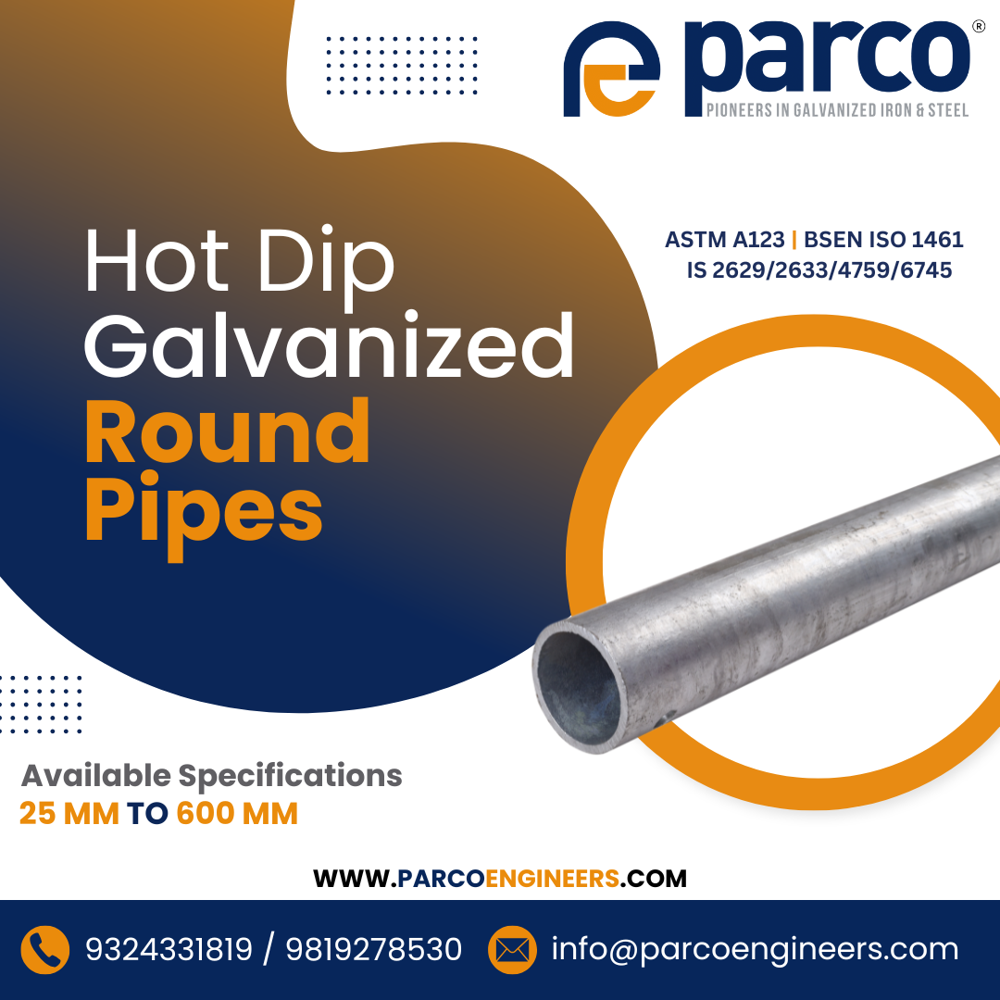 Gi Round Pipes - Galvanized Steel, 20 Mm To 300 Mm Diameter | For Sewer Lines, Fences, Railings, Scaffolding, Farm Irrigation Systems