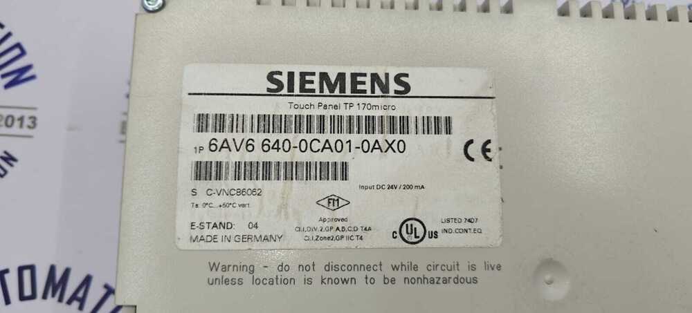 SIEMENS 6AV6 640-OCA01-OAXO