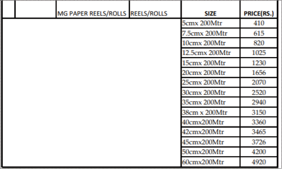 MG PAPER REELS-ROLLS