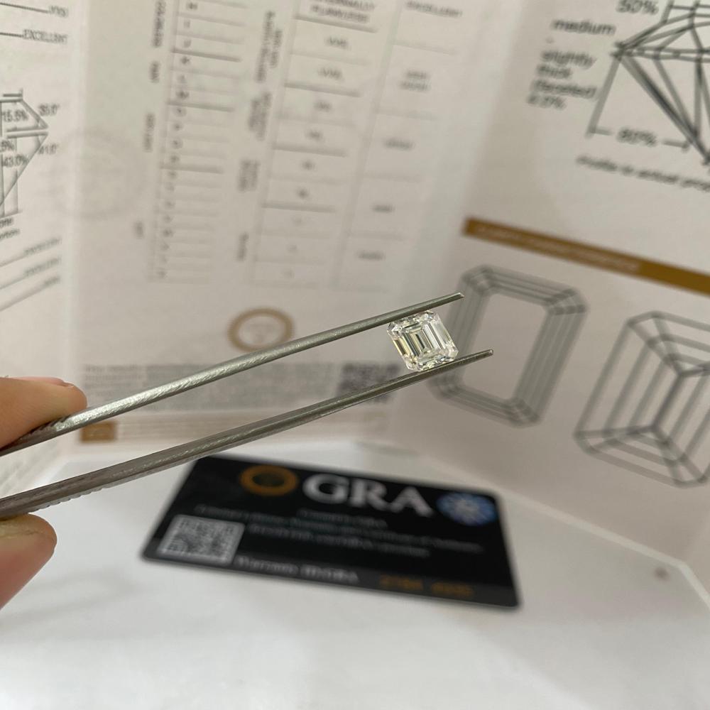 GRA certified Emerald cut Moissanite Diamond D VVS1 Excellent Cut For Jewellery