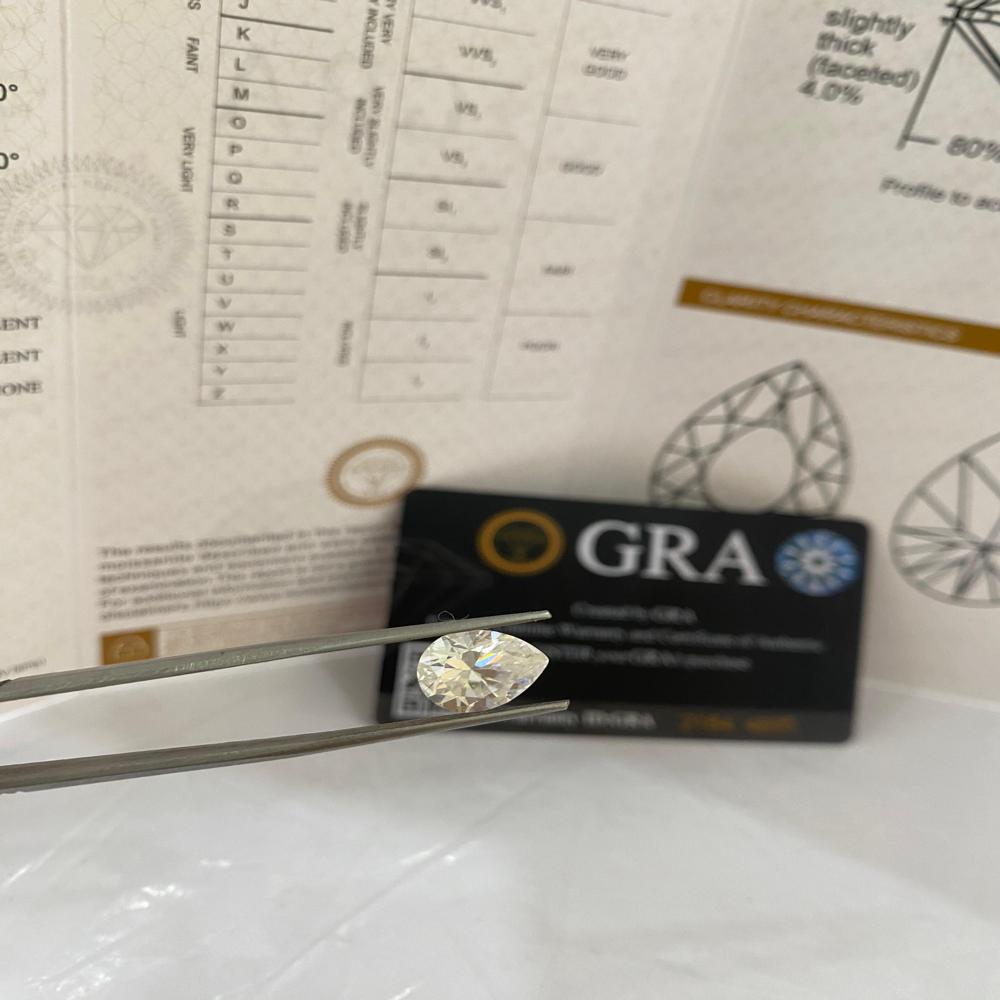 GRA Certified Pear Moissanite