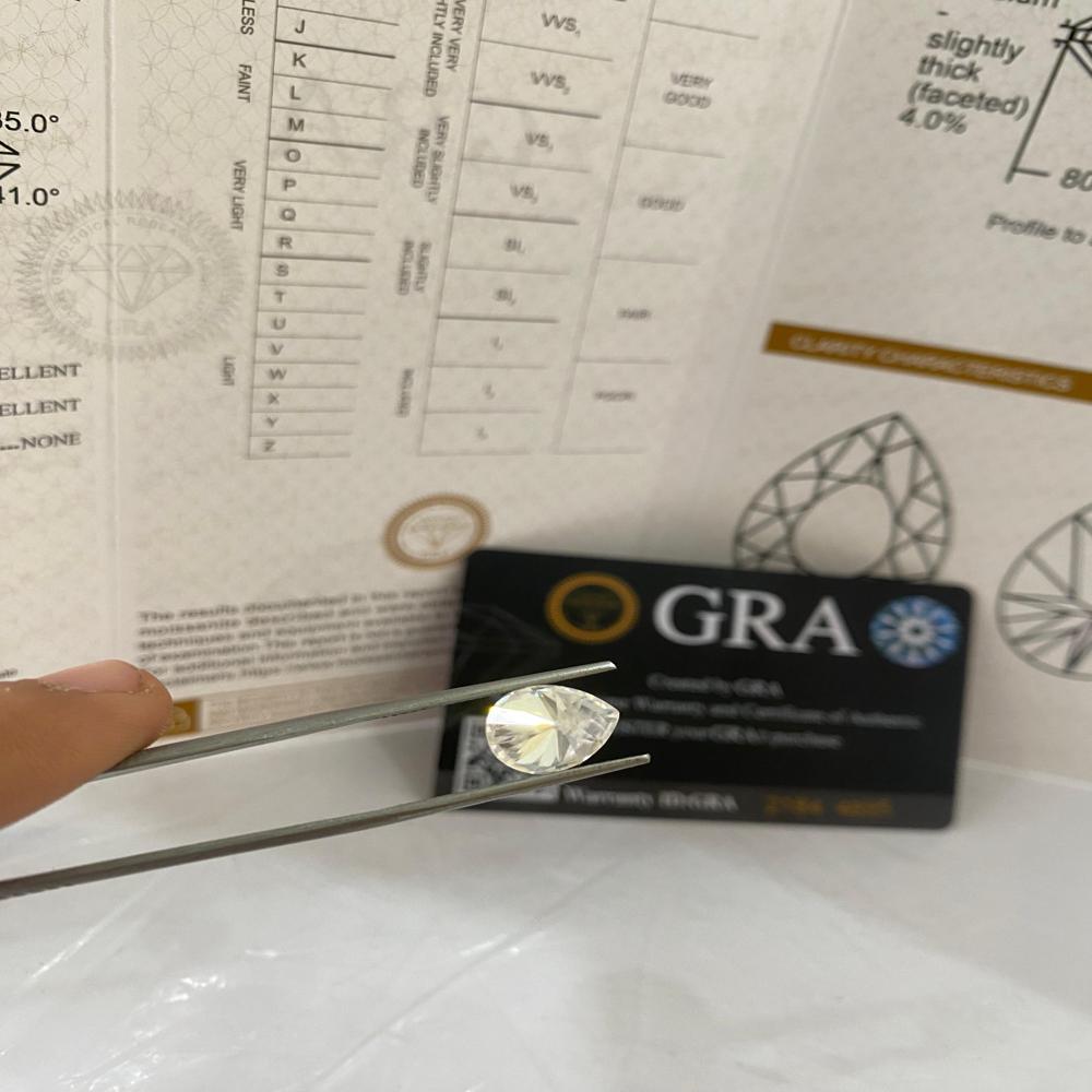 GRA Certified Pear Moissanite