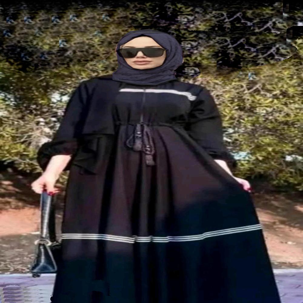 Abaya Colour Pattern For Women Elegant Modest Wear Burqa Islamic Naqab Fashion - Color: Black