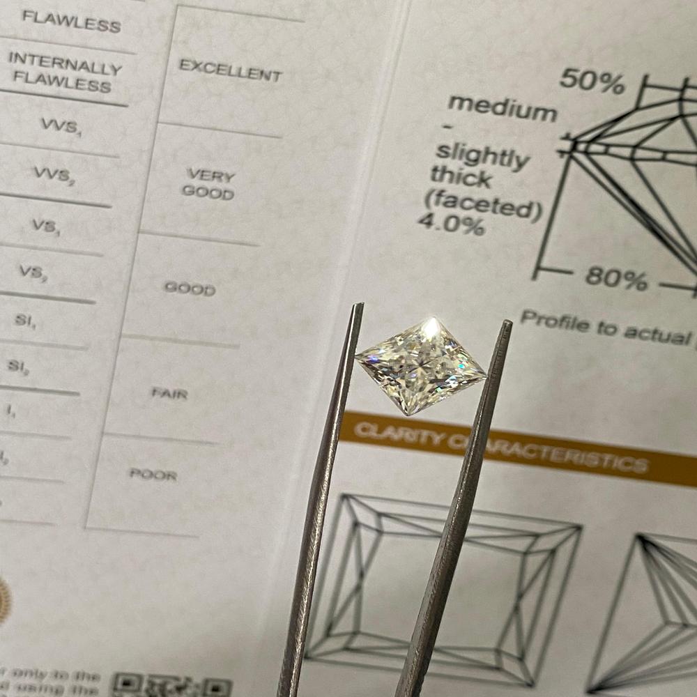 GRA Certified Princess Moissanite