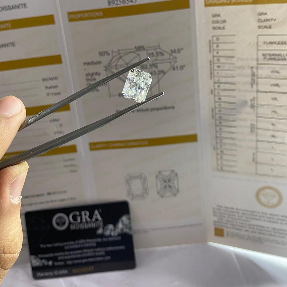 GRA radiant Moissanite