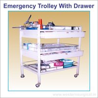 Emergency Trolley With Drawer - Application: Hospital  & Intensive Care Unit