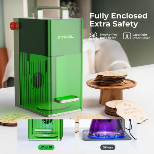 xTool F1 Lite Light Green Portable High Speed Laser Engraver Compact Power for Everyday Customization