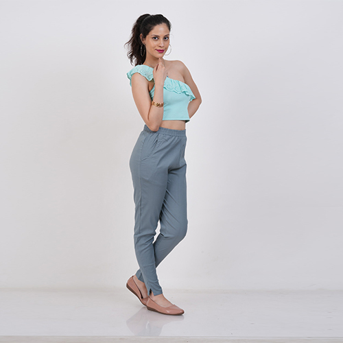 Straight Pant-Silver