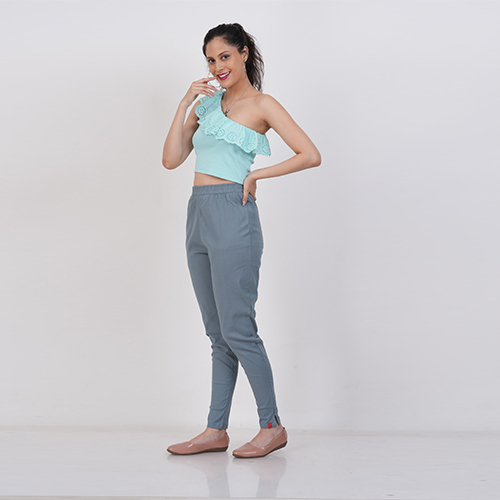 Straight Pant-Silver