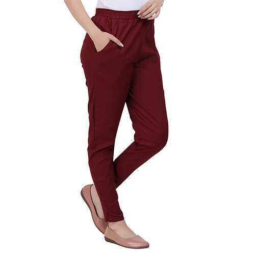 Straight Pant-Maroon