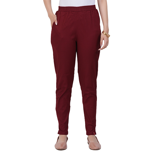 Straight Pant-Maroon