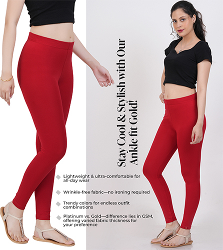 Ankle Fit Gold-red Pant - Color: Different Available