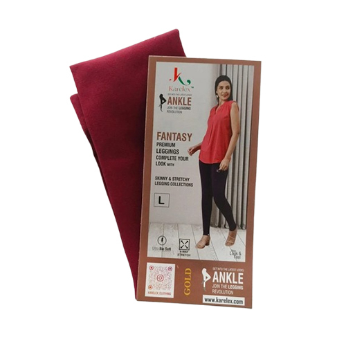 Karelex Dark Red Ankle Cotton Legging - Color: Different Available