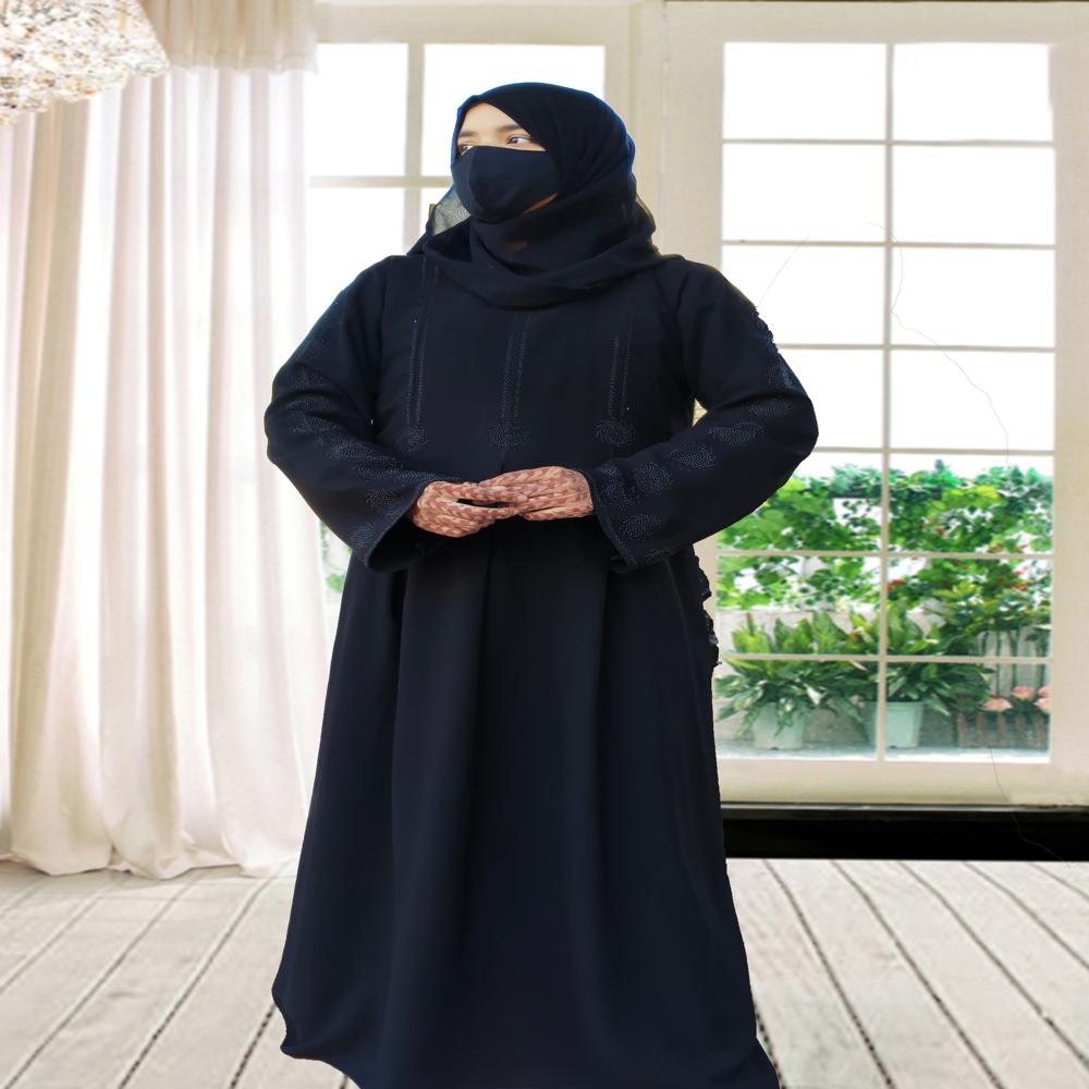 Black Abaya Stone Work For Women Elegant Modest Wear Black Stylish Dubai Abaya