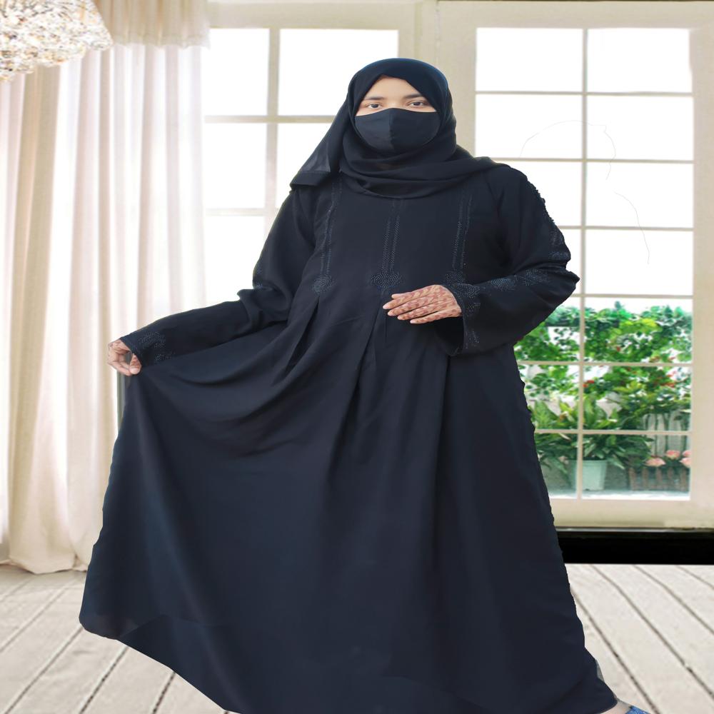 Black Abaya Stone Work For Women Elegant Modest Wear Black Stylish Dubai Abaya