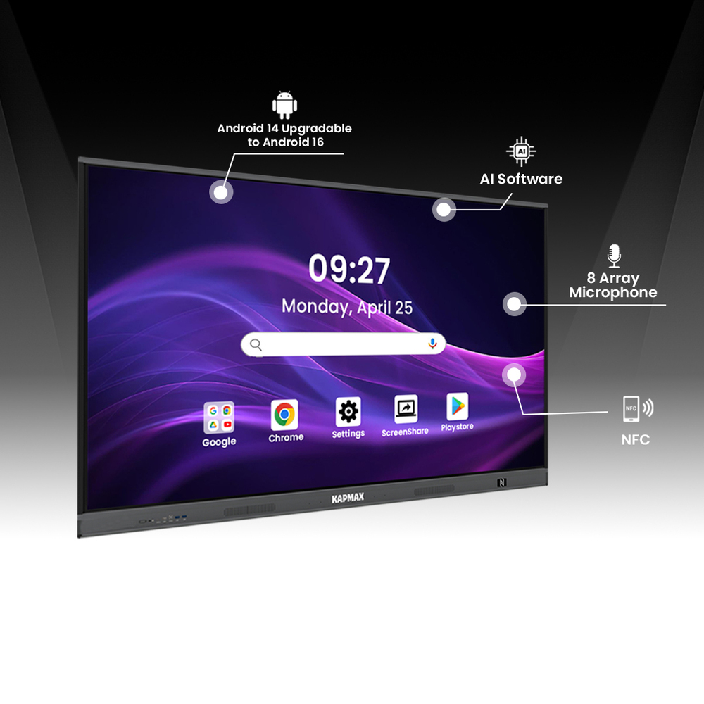 Kapmax Interactive Flat Panel For Teaching - Dimensions: 75x45x9 Inch (In)