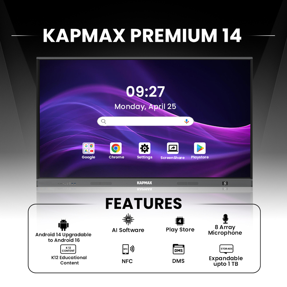 Kapmax Interactive Flat Panel For Teaching - Dimensions: 75x45x9 Inch (In)