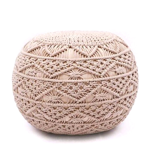 Cotton Macrame Pouf - Application: Home Decoration