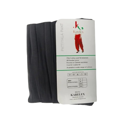 Black Cotton Patiyala Pant