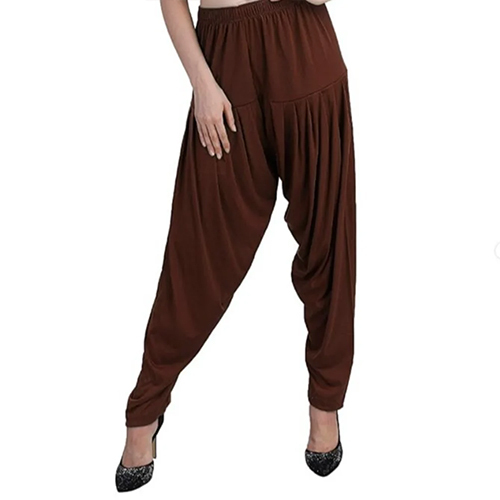 Brown Cotton Patiyala Pant