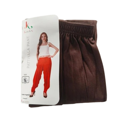 Brown Cotton Patiyala Pant